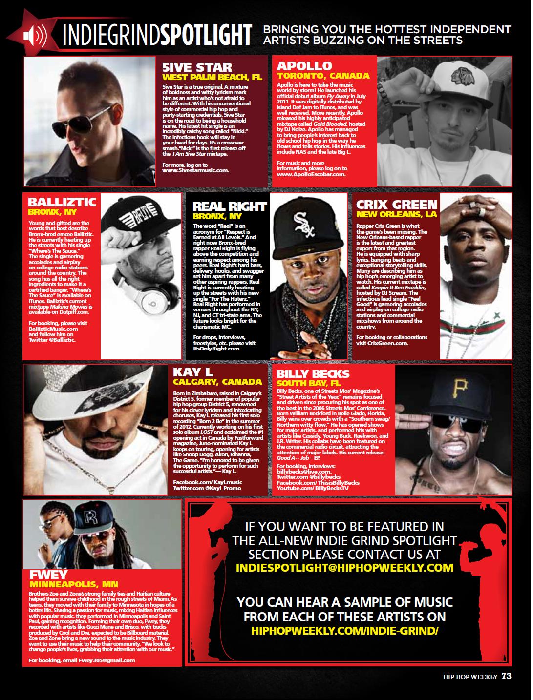 Get Featured on Hip Hop Weekly Magazine (Website) Plus bonus promo